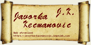Javorka Kecmanović vizit kartica